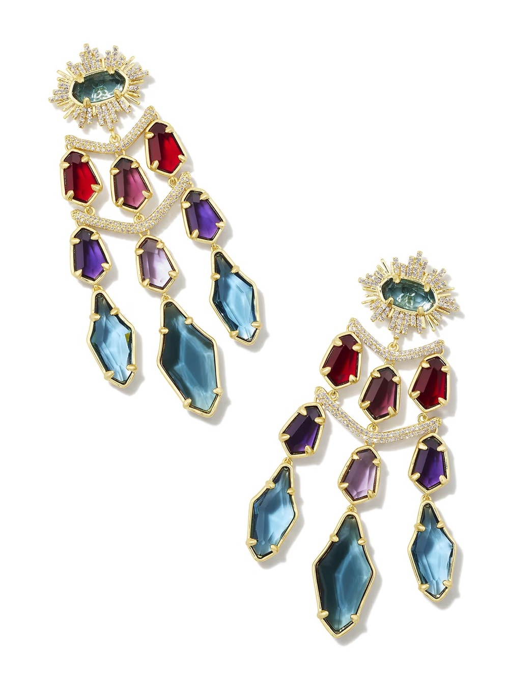 NEW! Kendra Scott Alexandria Multi Colored Chandelier Statement Earrings